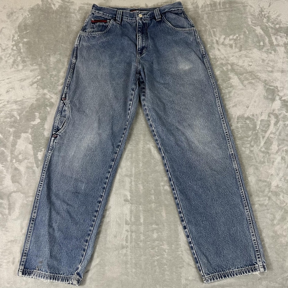 Vintage FUBU Jeans Mens 32x33 Blue Relaxed Straight Leg Hip Hop Denim 90s